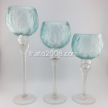 Lot de 3 bougeoirs en verre